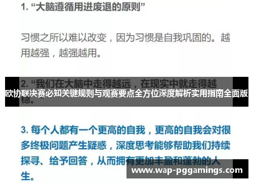 欧协联决赛必知关键规则与观赛要点全方位深度解析实用指南全面版 欧协联决赛必知关键规则与观赛要点全方位深度解析实用指南全面版